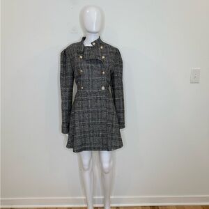 CBR Plaid Military-Inspired Mini Dress – Size L (New with Tags)